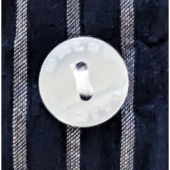 Allison Daley Shirt Blouse Blue Embroidery Striped Button Down 3/4 Sleeve 18W - Picture 7 of 10